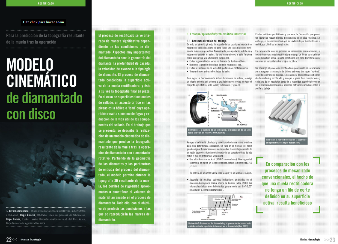 modelo cinematico de diamantado de disco de rectificado